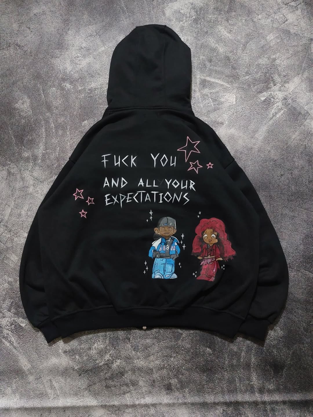 Back Printed Black Hoddie