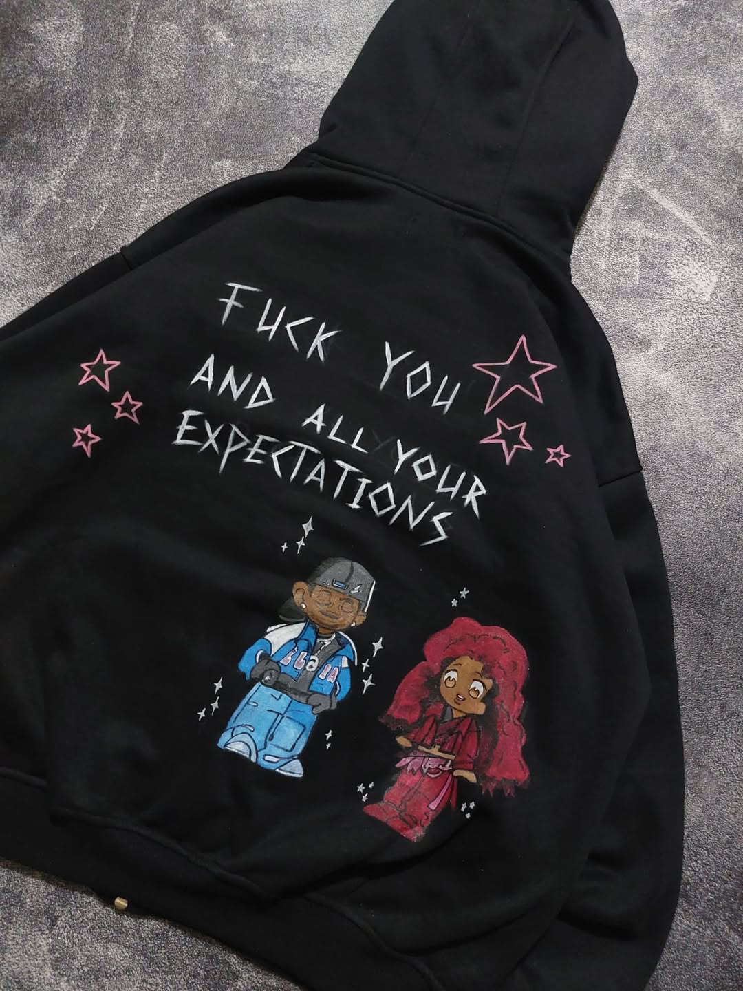 Back Printed Black Hoddie